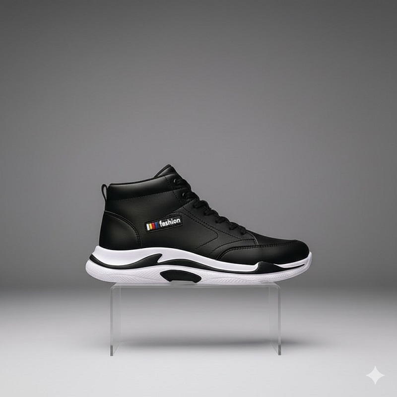 کفش ساقدار مردانه مشکی مدل EMTO