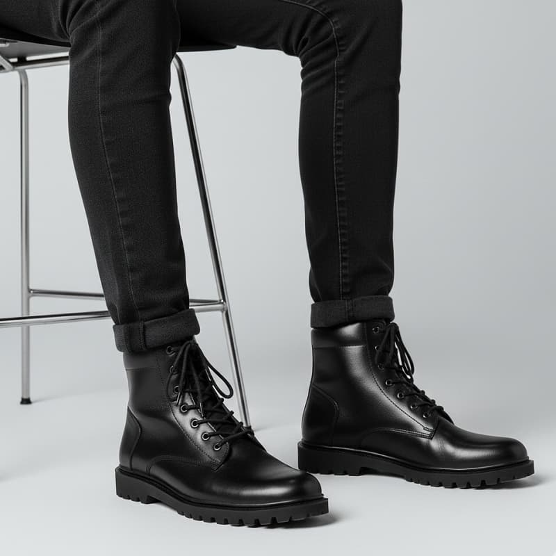 نیم بوت مردانه زیپی مدل Bershka -مشکی